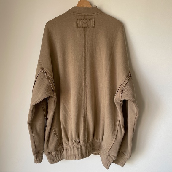 NEW Free People Lou Moto Zip Jacket In Greige - Picture 7 of 11